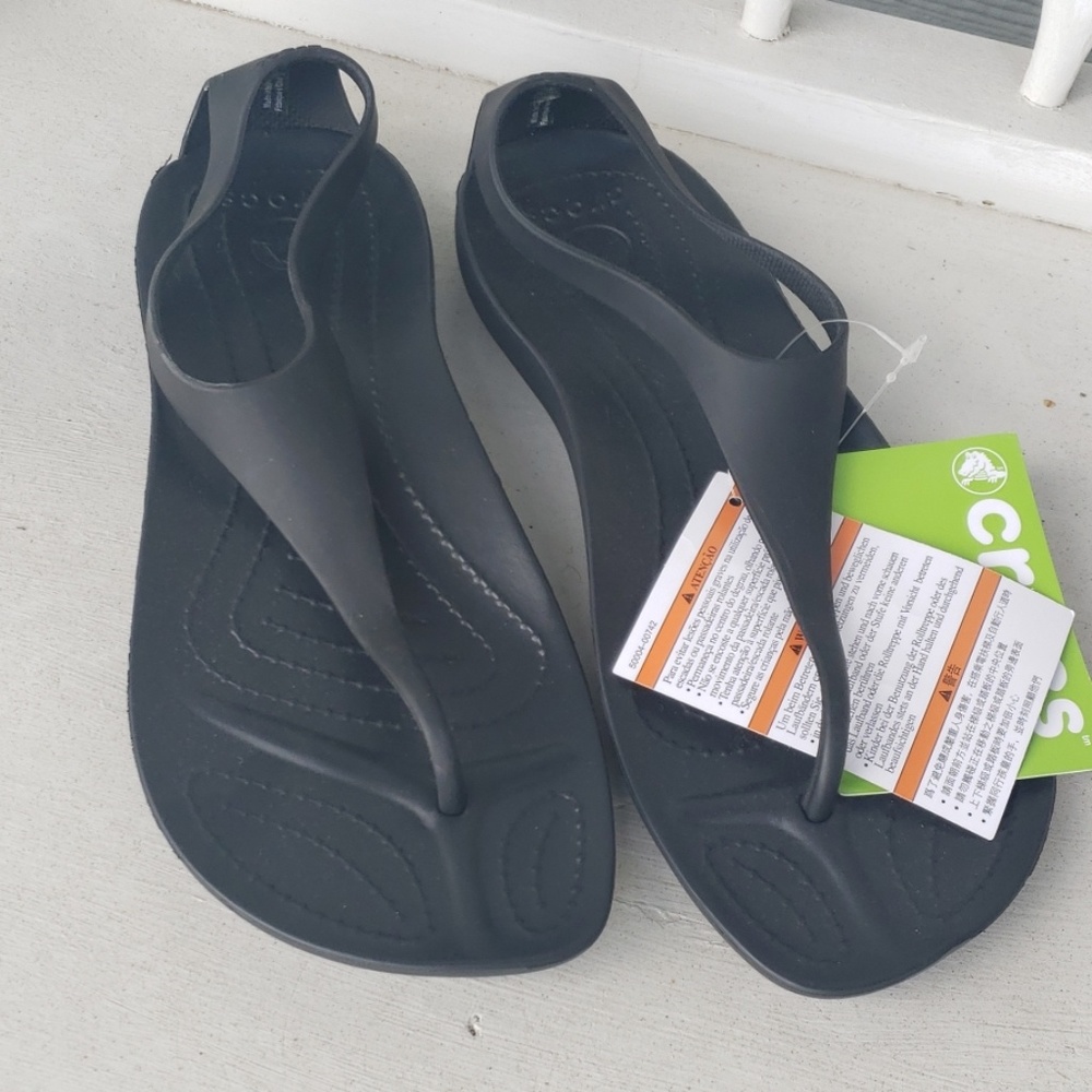 Crocs Sexy Flip sandals size 7 in black
